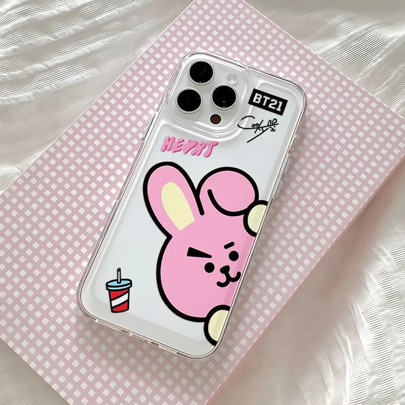 Capa de Telefone com Design Fofo para-B-BT21s-Samsung Galaxy S25 S24 S23 S22 S21 S20 FE Note20 Note10 Edge Plus Ultra L
