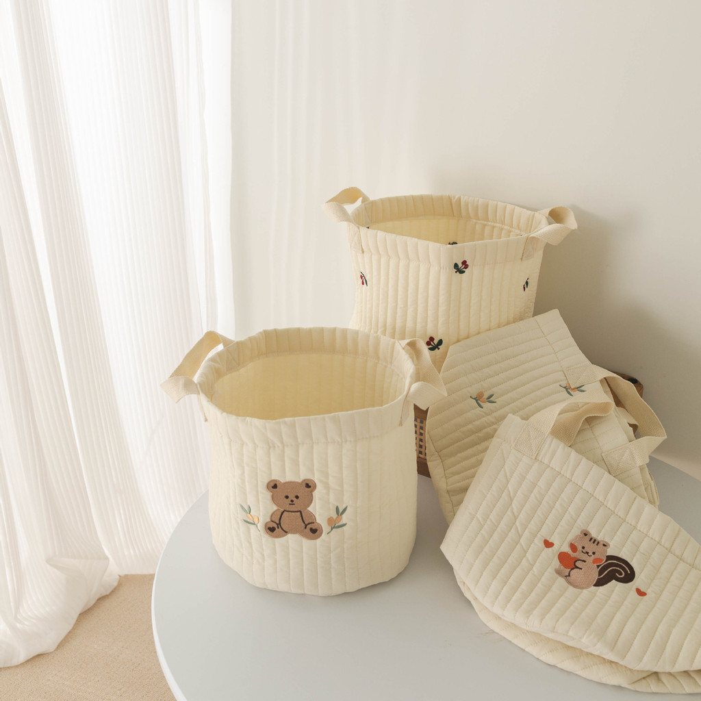 Itens Do Bebê Saco De Armazenamento De Brinquedos Para Recém-Nascidos Berço Organizador Cama Algodão Bordado