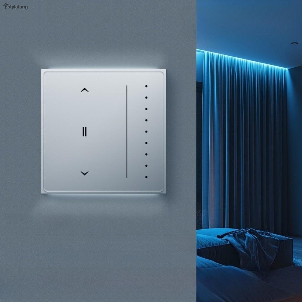 Interruptor De Cortina Inteligente Para Zigbee Com Painel De Toque E Luz De Fundo-Funciona Alexa