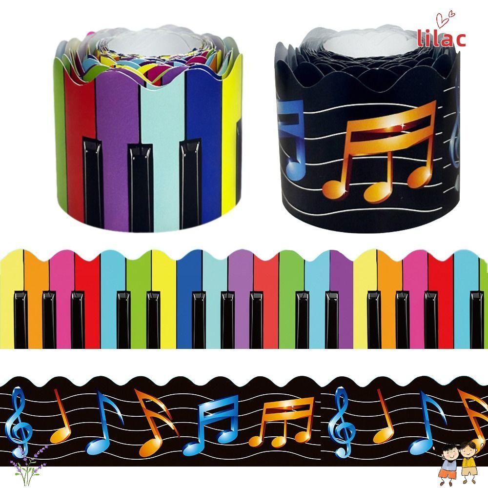 LILAC 1 Rolo De Papel De Borda , De Placa De Quadro-Negro De Piano Musical DIY , Adesivos Decorativos 7.5 Cm E 10 Metros