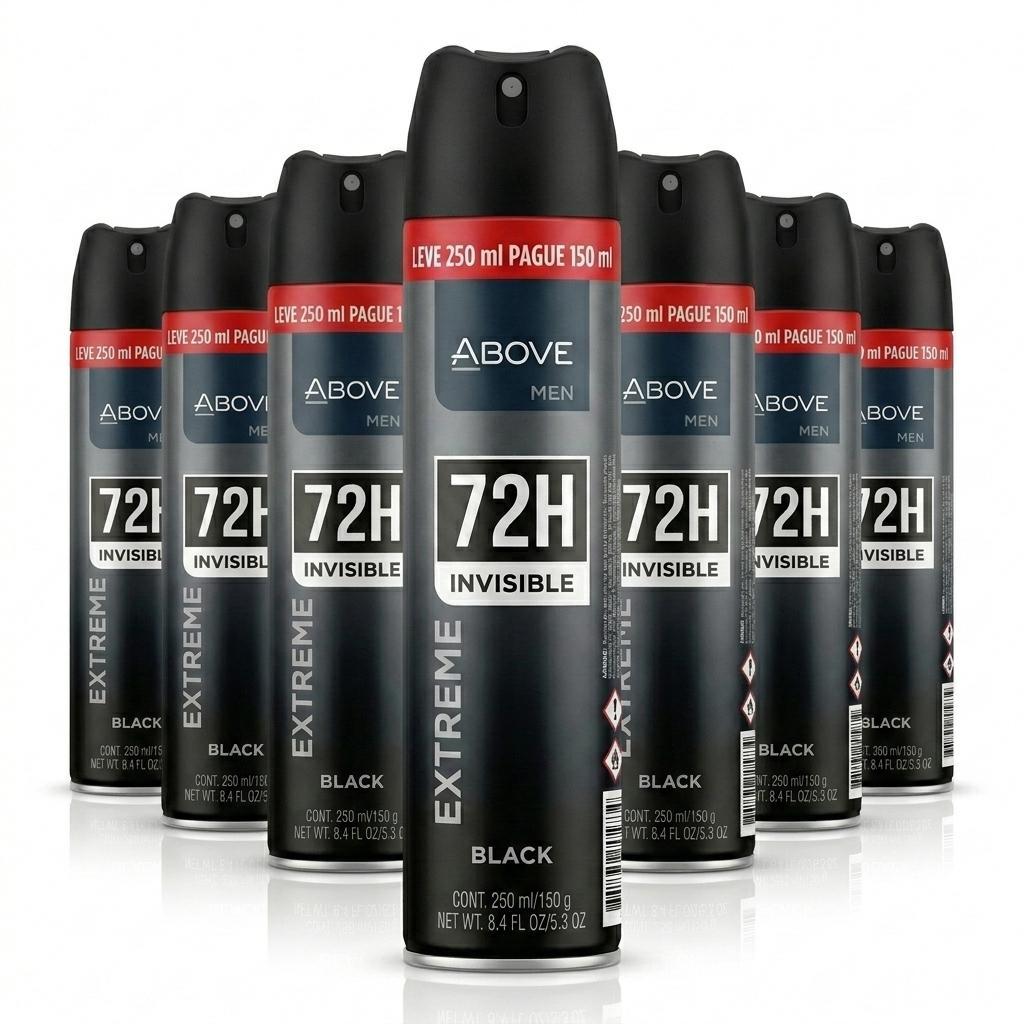 Kit com 6un Desodorante Antitranspirante Above Maxx Extreme Black 250ml