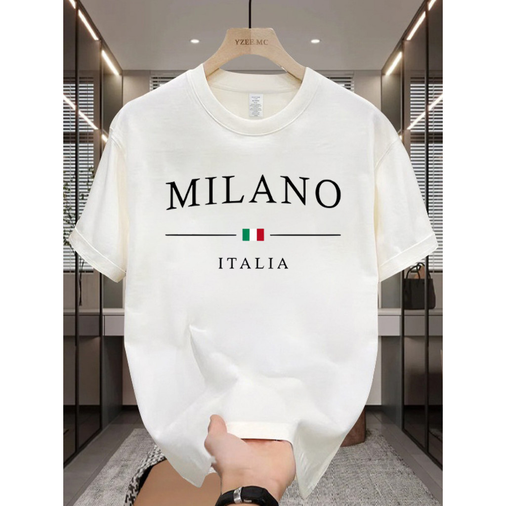 Camiseta Milano Italia Masculina Estampada Oversized Streetwear Confortavel Moda ANDRADE STORE