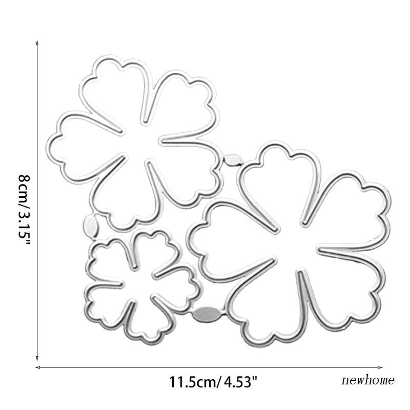 Molde Modelo Estêncil Para Bricolagem Decorativo Metal Matriz Aço Carbono Três Flores Cortes Recortes Foto