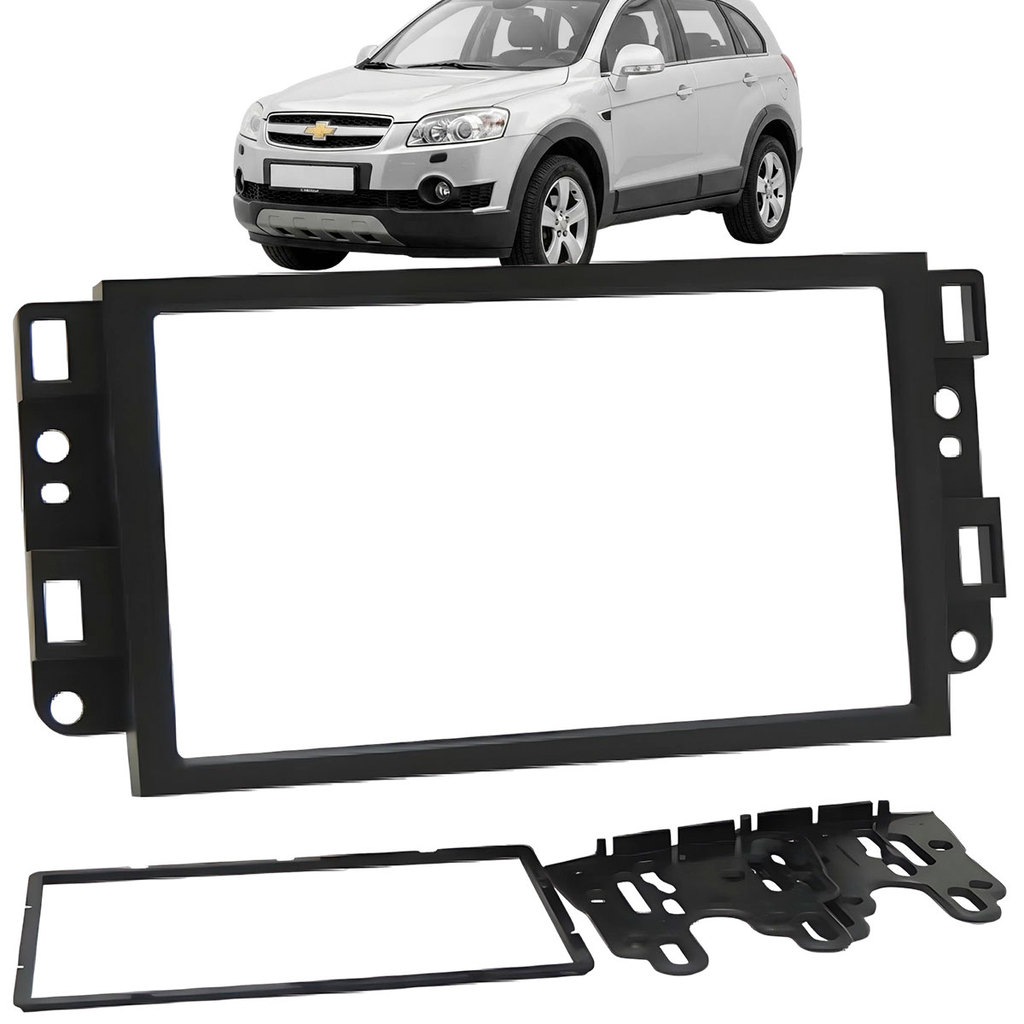 Moldura 2 Din GM Captiva 2008 2015 Som Automotivo Multimídia Painel Fiamon Preta