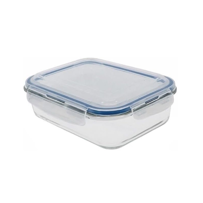 Pote De Vidro Hermético 600ml P/ Marmita Fitness Refratário 4 Travas Mantimentos Alimento Micro-ondas Freezer Vedação
