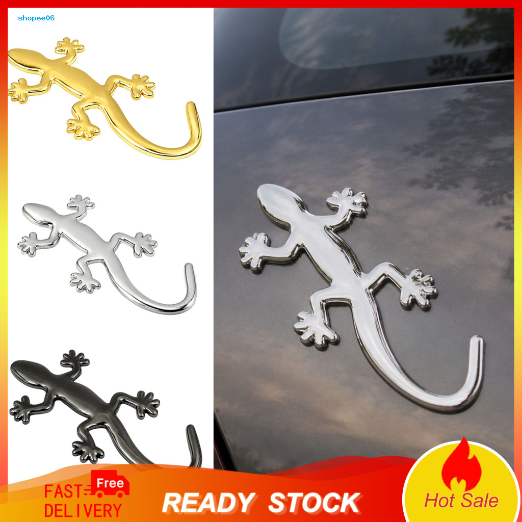 Outdoor Car Decoration Gecko Sticker 2pcs 3d Lizard Metal Stickers Strong Adhesive Auto Body Decals for Cars Motorcycles