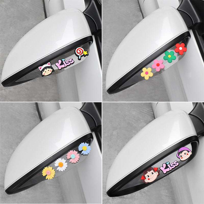 Espelho retrovisor guarda chuva chuva sobrancelha chuva guarda corpo dos desenhos animados modificado decorações do carr