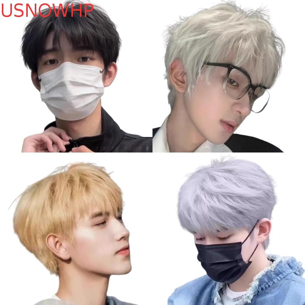 USNOWHP Anime Perucas Masculinas , Cabelo Sintético Resistente Ao Calor Peruca Curta Reta , Cosplay Masculina Fofa Doura