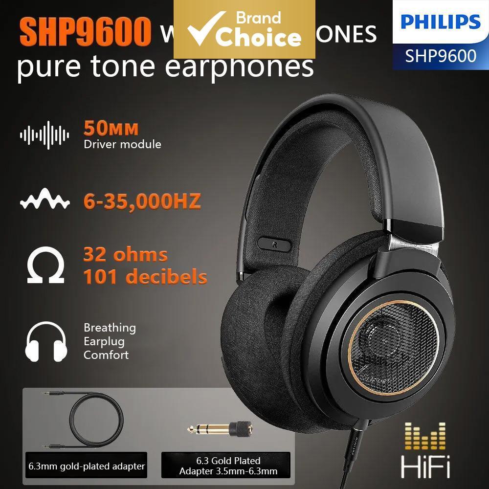 Philips SHP9600 Fones De Ouvido Com Fio HiFi Estéreo Over-Ear Open-Back PC Música Uso Diário Dispositivo De Áudio Estáve