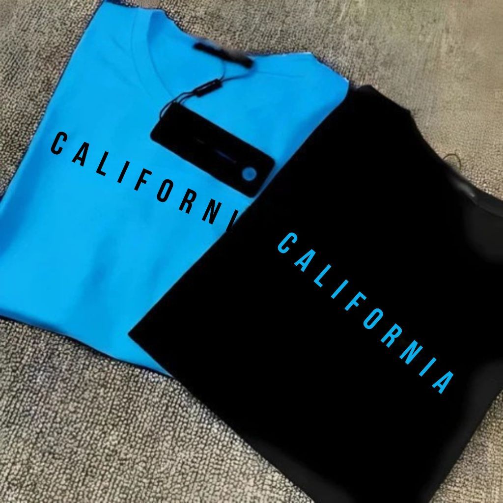Kit 2 Camisetas Masculinas 100% Algodão Confortável Estampada California Manga Curta Gola Redonda Dia a Dia Unissex