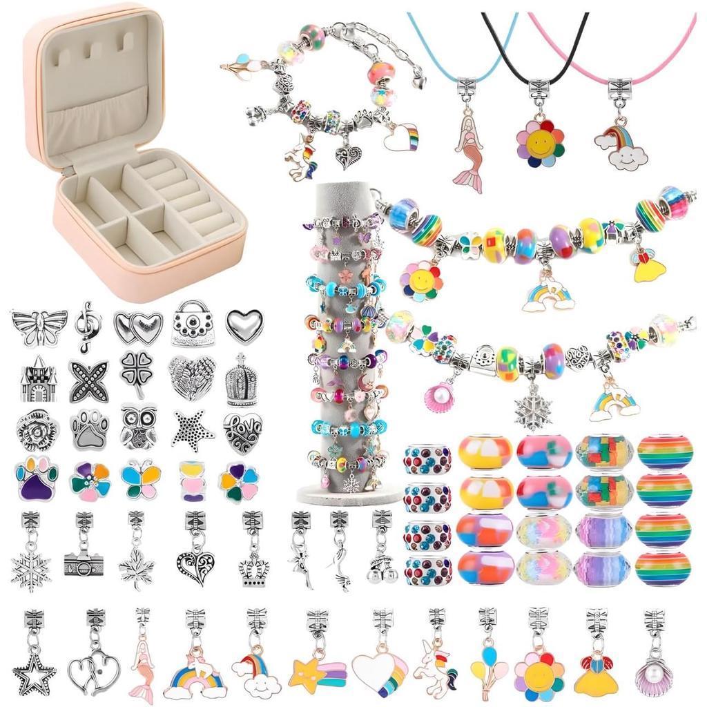 Kit Pulseira E Berloques Diy 66 Peças Com Porta Joias E Sacola Presenteável — imagem 2 de 2