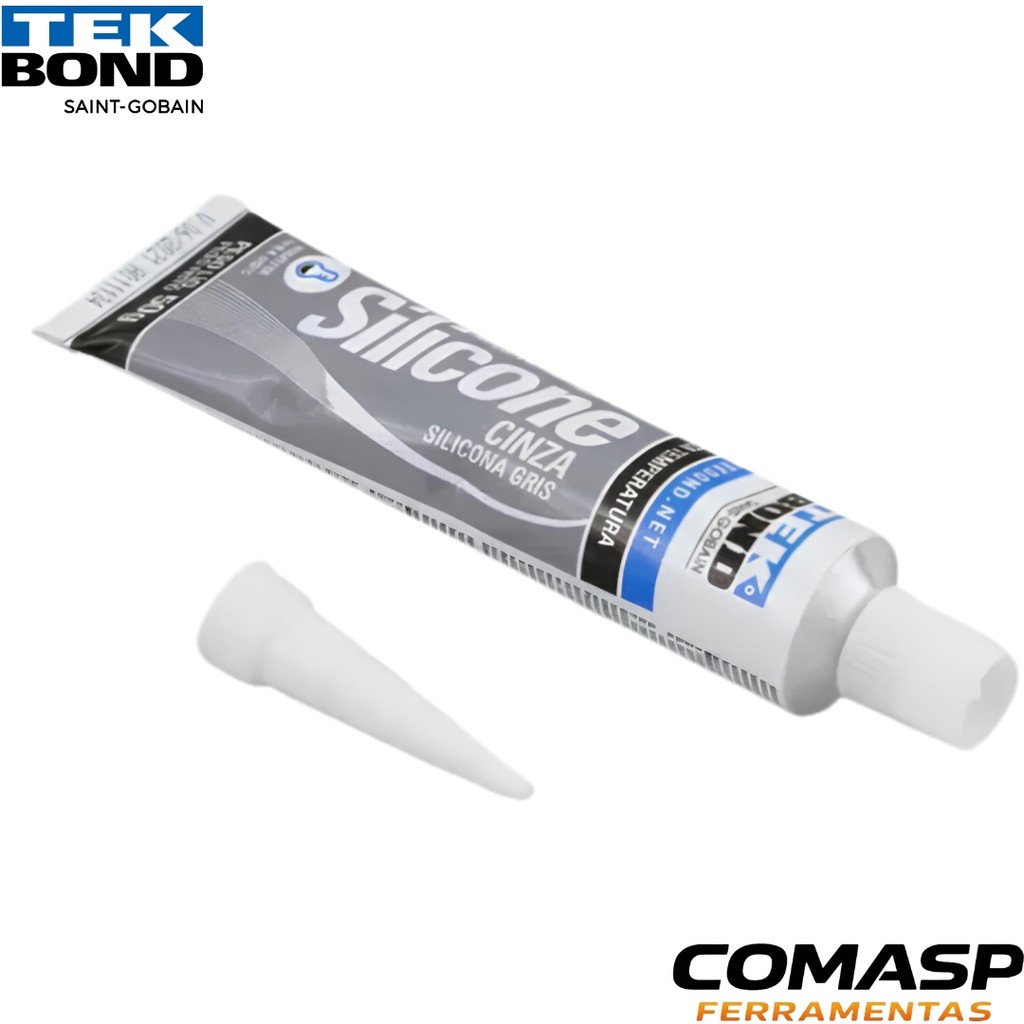 Silicone Acético Alta Temperatura CINZA 50G BLISTER TekBond · foto 2