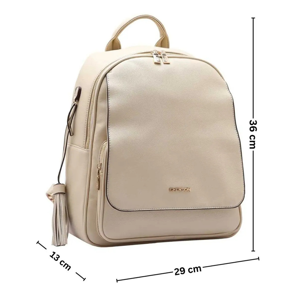 Mochila Feminina Chenson Clássica Passeio Moderna 8484289 Bege