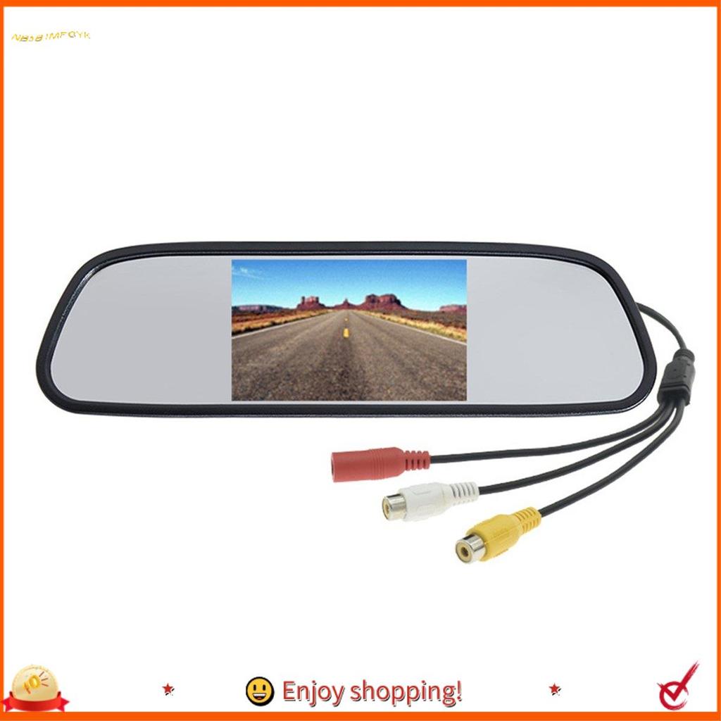 Monitor De Estacionamento De Vídeo Para Carro , 4.3 Espaços , TFT LCD , Espelho Retrovisor Imagem Reversa , 12v-24v