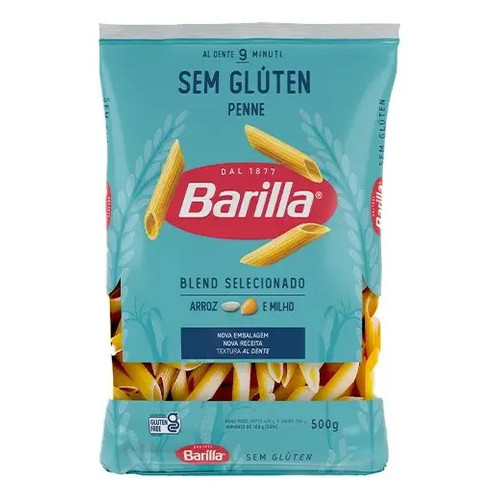 Macarrão Penne Rigate Sem Glúten Barilla 500grs
