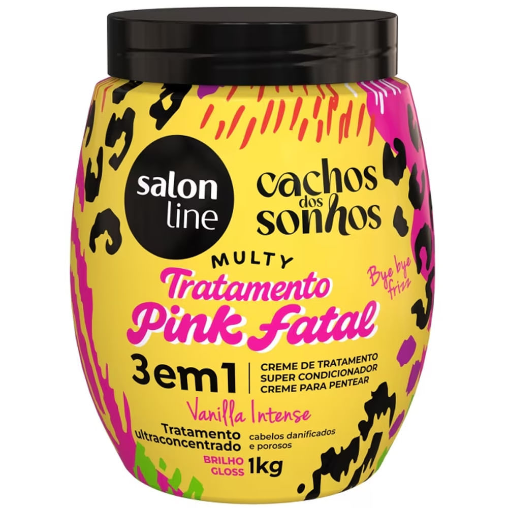 Creme de Tratamento 3 e 1 Salon Line Cachos dos Sonhos Multy Pink Fatal 1kg