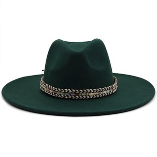 Chapéu De Feltro Feminino Fedoras Jazz Masculino-Coco Ao Ar Livre Vintage Chapéus Aba Grande 9.5 Cm