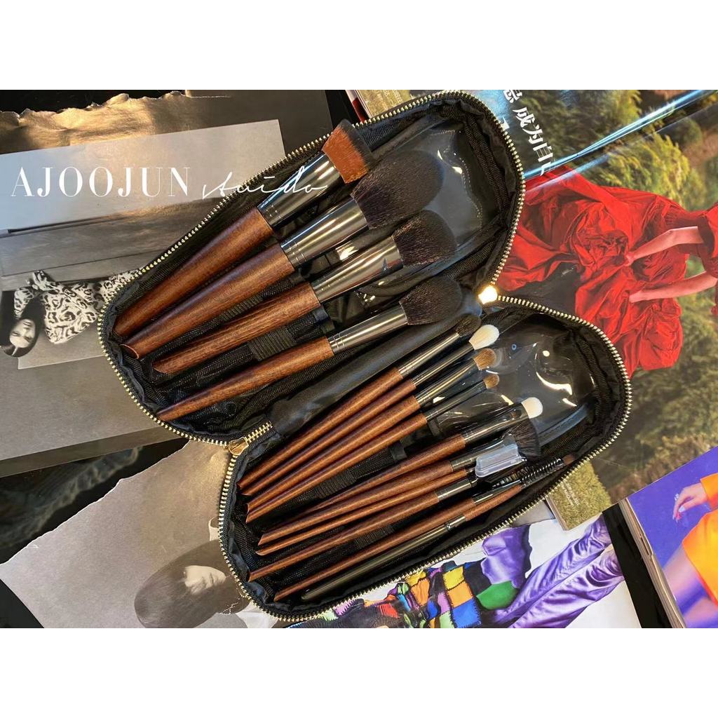 15 pçs maquiagem artista dedicado conjunto de pincéis de maquiagem profissional conjunto completo cabelo Animal Real fer