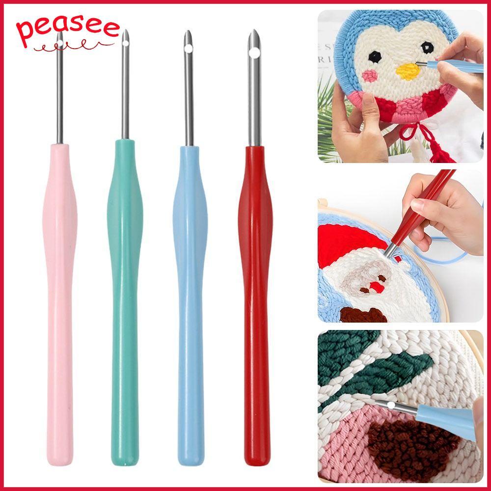 [PEASEE] 1/4 Unidades Caneta Mágica Para Bordado , Ferramentas Cruzadas Ajustáveis Cutucar Kit De Agulha