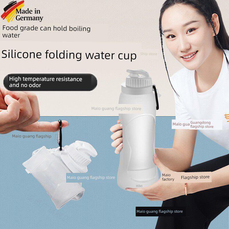 Copo de viagem silicone Copo silicone flexível Copo de silicone de água dobrável de macio alemão Garrafa d