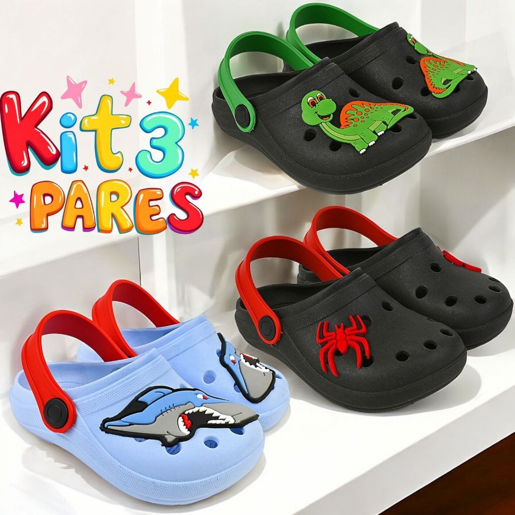 Kit 3 Pares Sandalia Babuche Infantil Menino — imagem 2 de 2