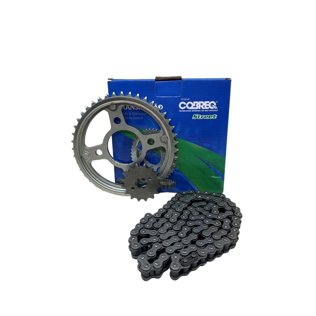 KIT RELAÇÃO TRANSMISSÃO COBREQ ( 0008-KR ) PARA HONDA TITAN 150 FAN 150 04 A 15 SEM RETENTOR em Oferta na Shopee