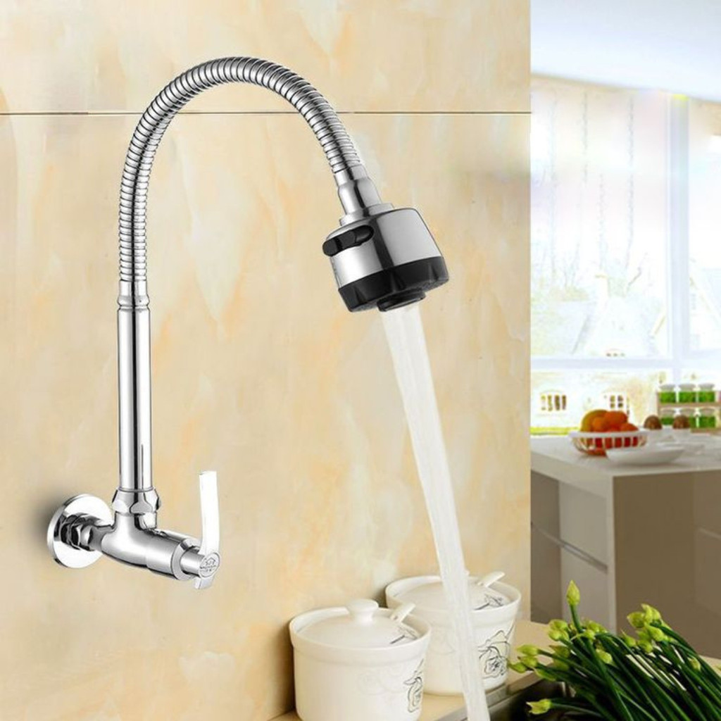 Torneira Cozinha Parede Com Ducha Extensor Inox Aco Inox Design Moderno Pratico Duravel
