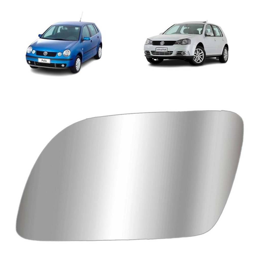 REFIL LENTE ESPELHO DO RETROVISOR GOLF 2007 A 2011 POLO 2002 A 2011 LADO ESQUERDO COM BASE