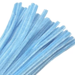 Haste de Chenille 30cm - Azul Claro - 100 unidades | Limpador Cachimbo, Fios Flexíveis, Pelúcia para Artesanato, DIY