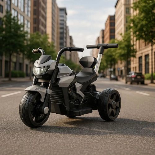 Mini Moto Elétrica Infantil Esportiva Compacta Cinza Alta Performance E Diversão Motinha Motocicleta