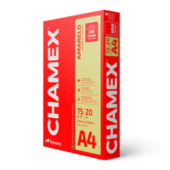 Papel sulfite A4 75g Amarelo 210x297 com 500 folhas Colors Chamex