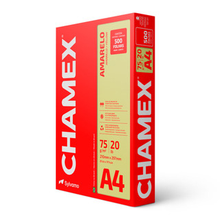 Papel sulfite A4 75g Amarelo 210x297 com 500 folhas Colors Chamex