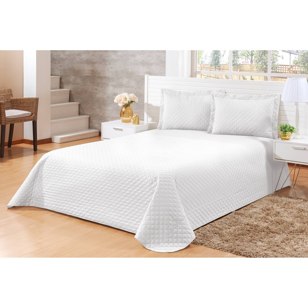 Jogo de Cama Cobre-leito Micro-fibra 170 fios Colcha Casal, Queen, King e Super King 3 Peças em Oferta na Shopee