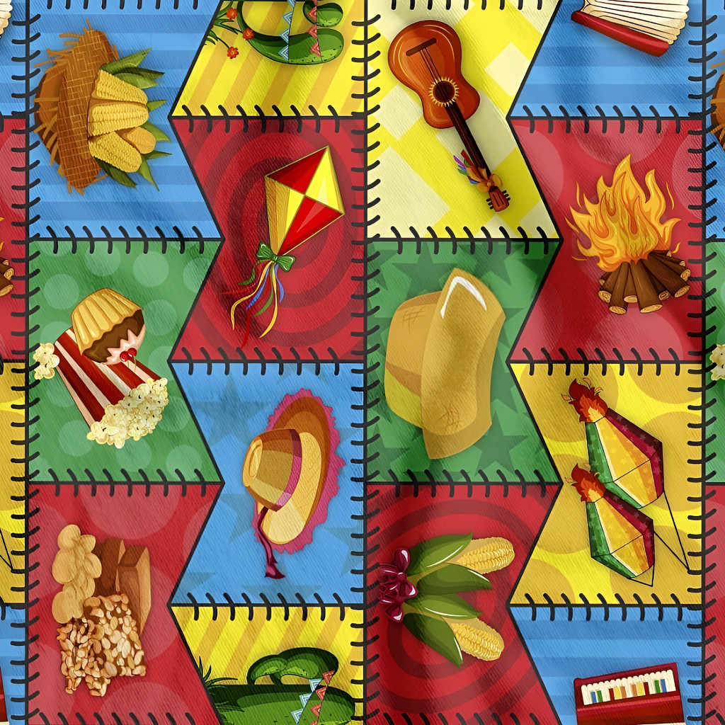 Tnt Estampado Festa Junina Bandeirinha 1,4m X 10 Metros