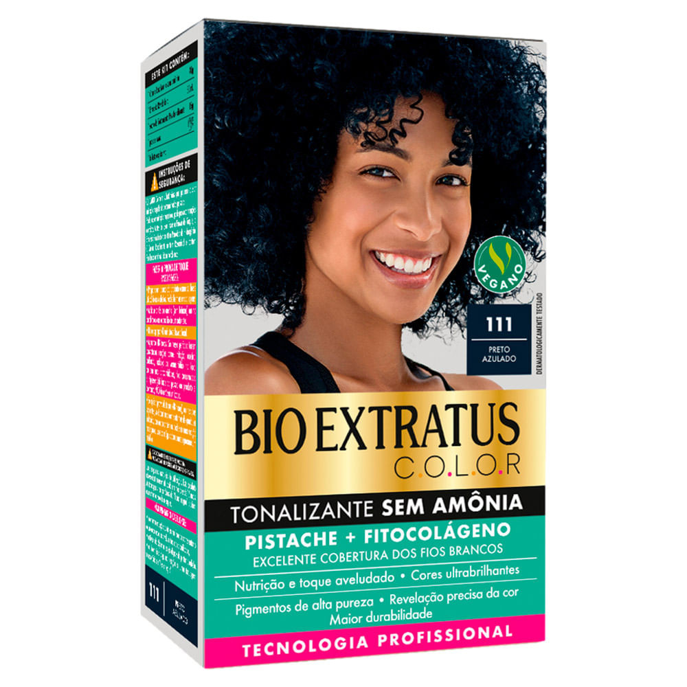 Tonalizante Bio Extratus Color Sem Amônia Cor 111 Preto Azulado
