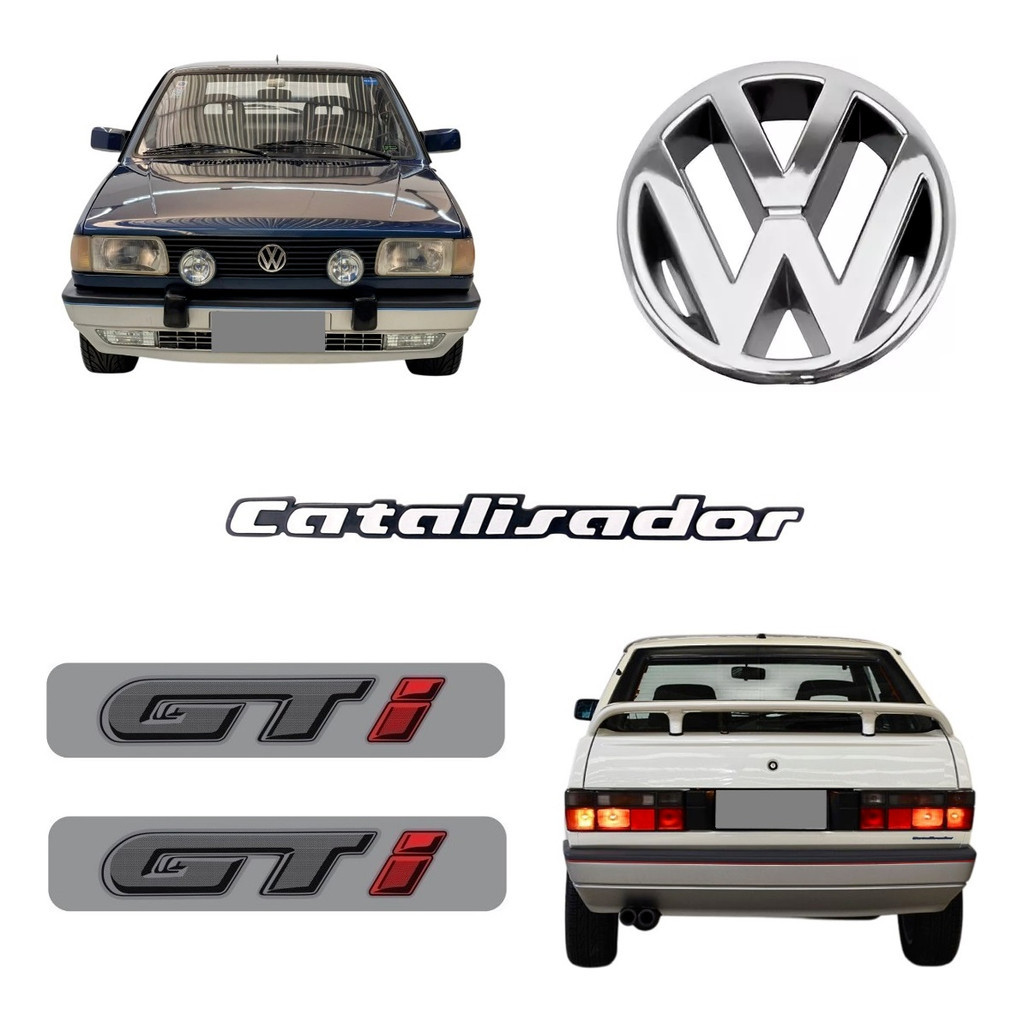 Emblema Catalisa. + Gti Coluna + Vw Da Grade - Gol 91 À 94