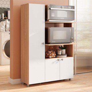 Armário Balcão para Forno e Micro-Ondas âmbar 3 Portas Freijó/Branco em Oferta na Shopee