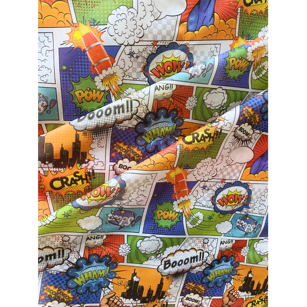 Tnt Estampado Heroi Bang Pow Painel 1,4m X 2m
