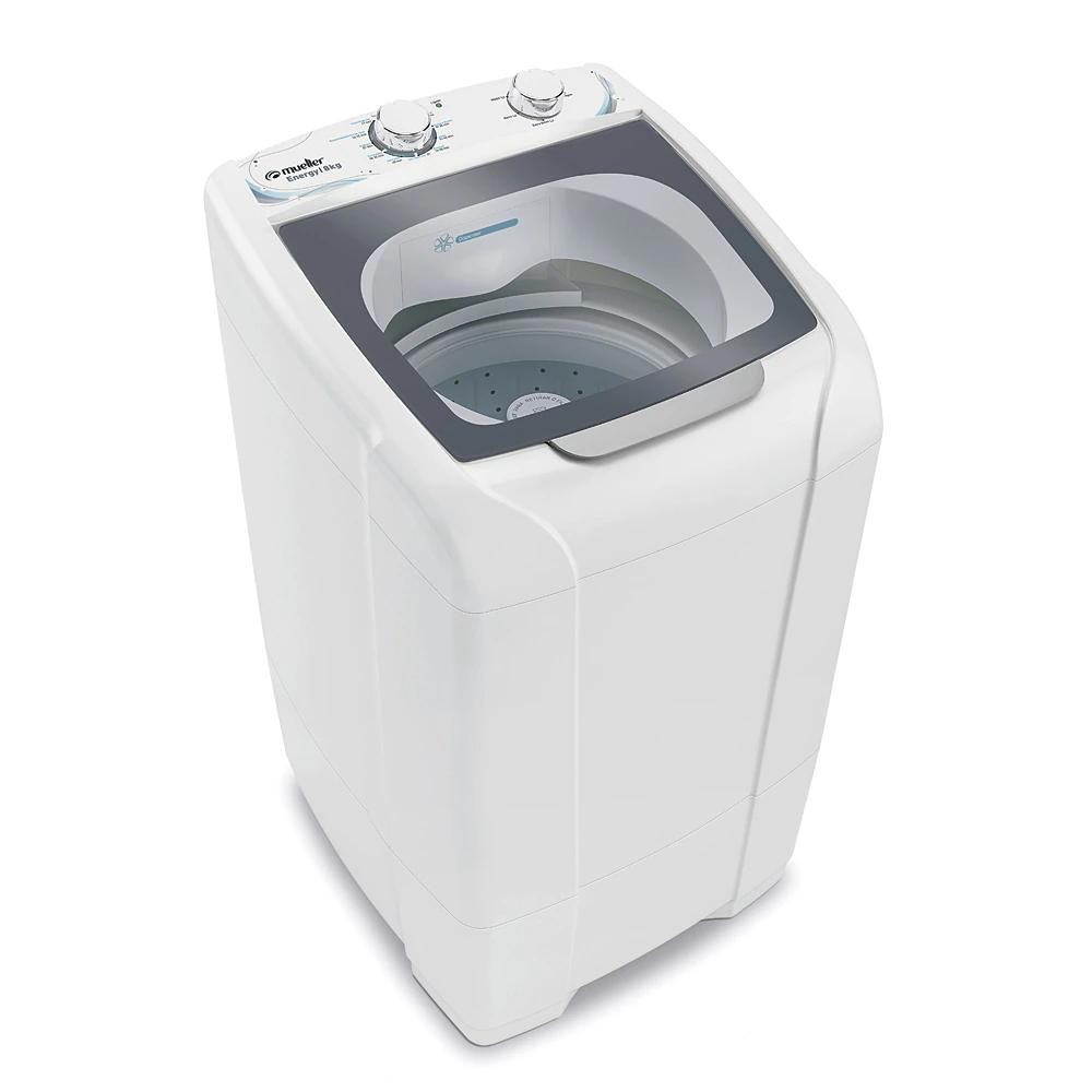 Máquina de Lavar Mueller Energy 8Kg Branca ideal para roupas delicadas e pesadas c/ dispenser em Oferta na Shopee