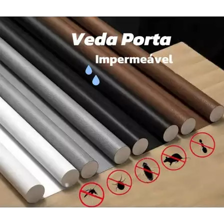 Veda Porta Proteção Protetor de Porta Impermeável Rolinho Duplo 80cm Comprimento