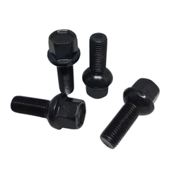 Jogo 4 Parafuso Roda Preto Volkswagen Gol Voyage Parati Saveiro Passat Santana Rosca 12mm x 28mm