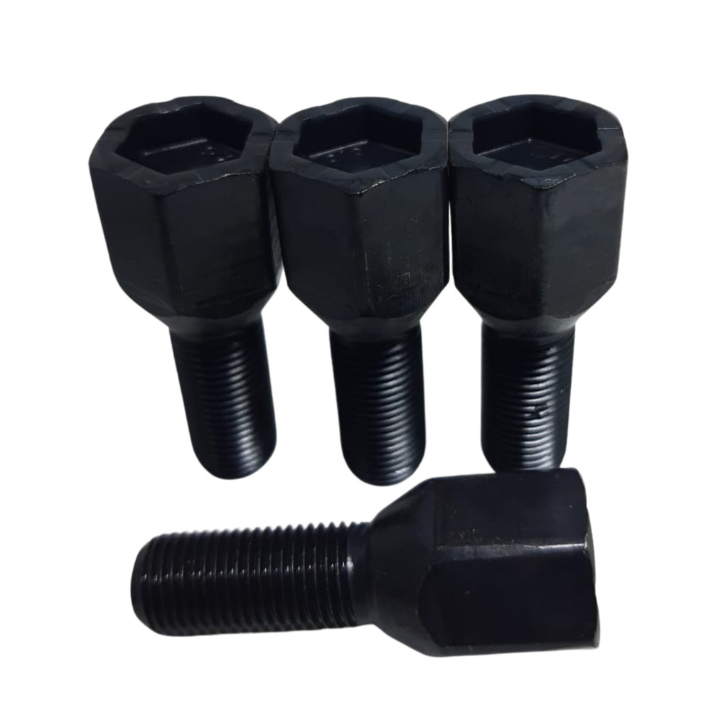 Jogo 4 Parafuso Preto Roda Fiat 147 Elba Fiorino Uno Idea Palio Siena Strada Original 51mm