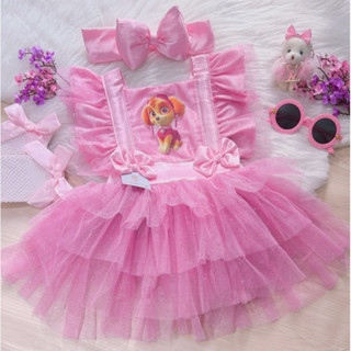 Romper Skye Patrulha Canina  Everest Body Fantasia Vestido Salopete Infantil Bebê Menina Mesversario Aniversário em Oferta na Shopee