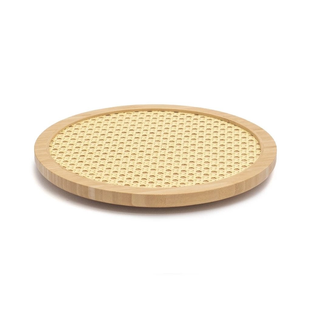 Tábua de Bambu Palhinha com Base Giratória 30cm Oikos
