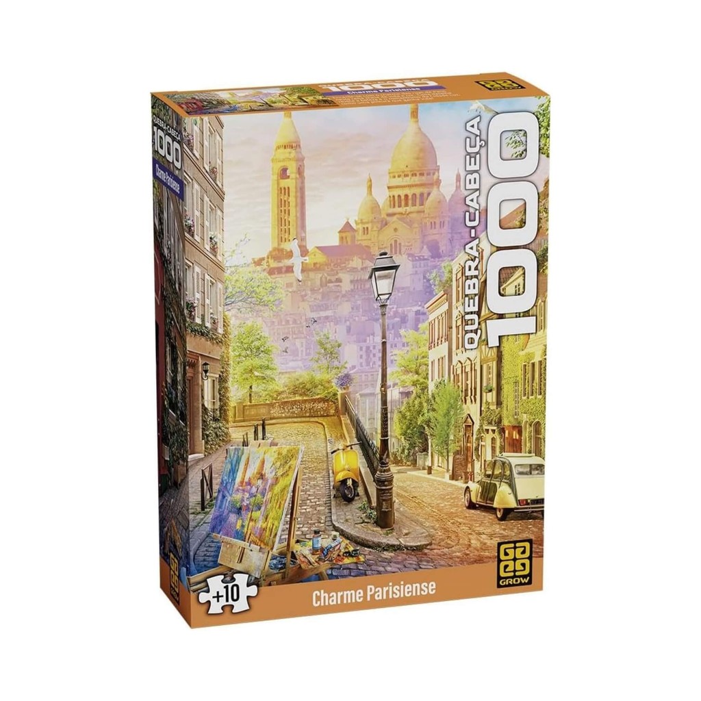 Quebra-cabeça 1000 peças Charme Parisiense Grow - 04923 em Oferta na Shopee