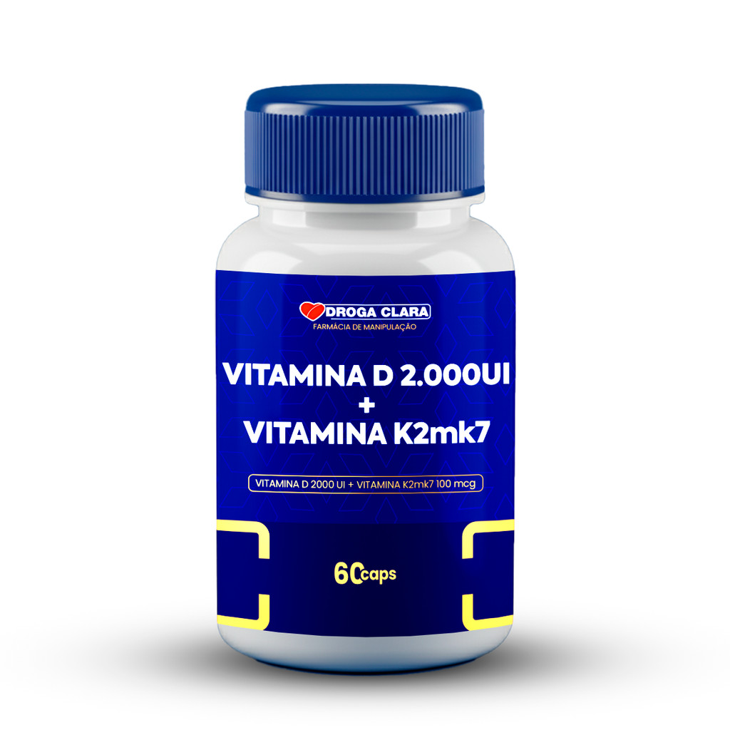 Vitamina D 2000UI + Vitamina K2mk7 100mcg 60 Cápsulas em Oferta na Shopee