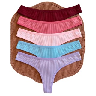 Kit Calcinha Fio Dental Canelada Confortável Tanga Básica Forro de Algodão em Oferta na Shopee