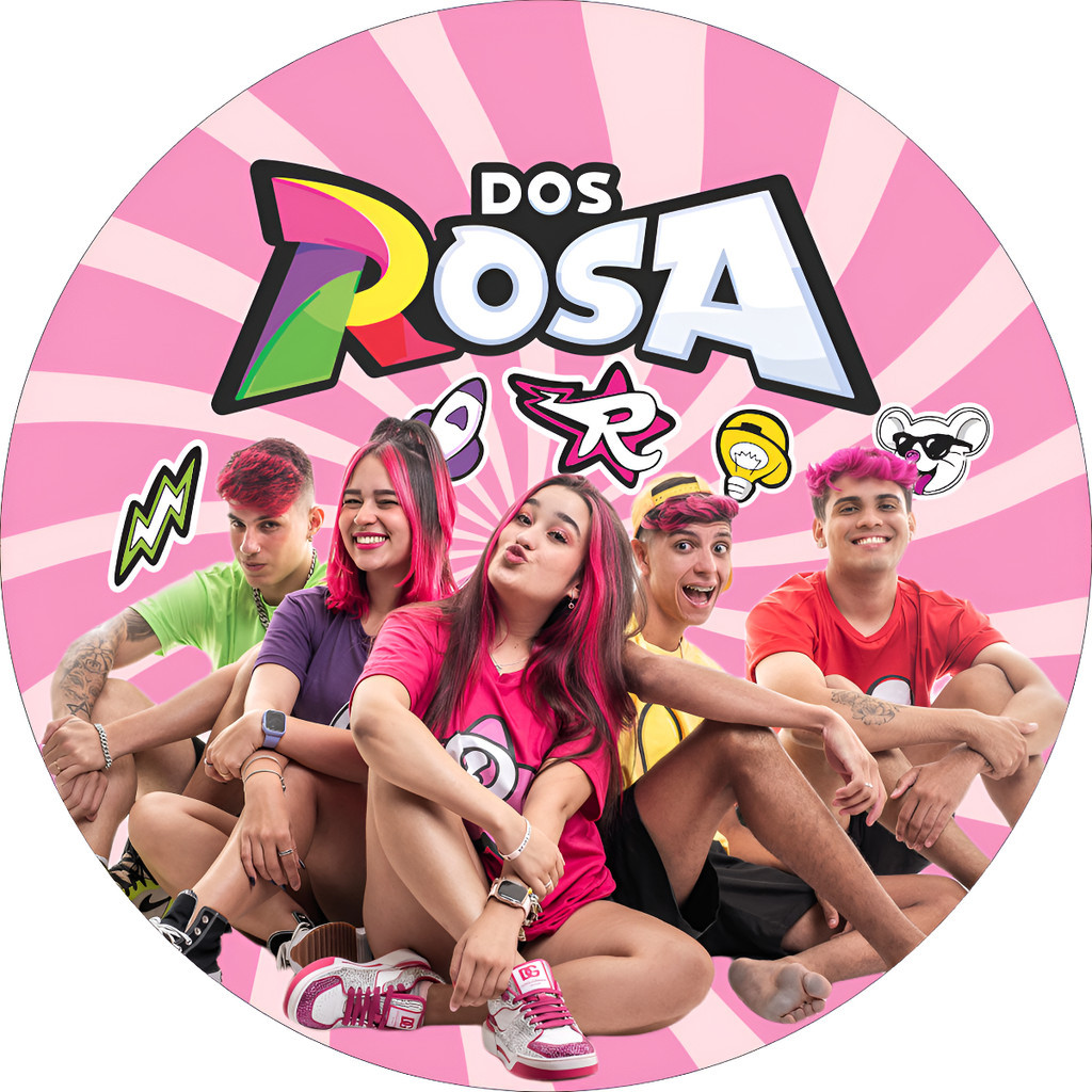 Mini Painel Redondo 50x50 Capas Sublimada Festa Mesa Decoração Rosa Emilly Vick Void Katlen