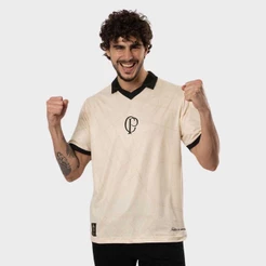 Polo Corinthians 115 Anos Bege