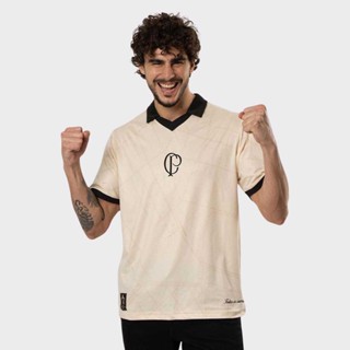 Polo Corinthians 115 Anos Bege em Oferta na Shopee